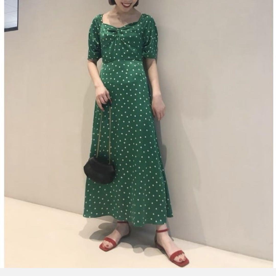 美品✨JOUEVE ジョエブ 水玉 ドット ロングワンピース ドレス 36