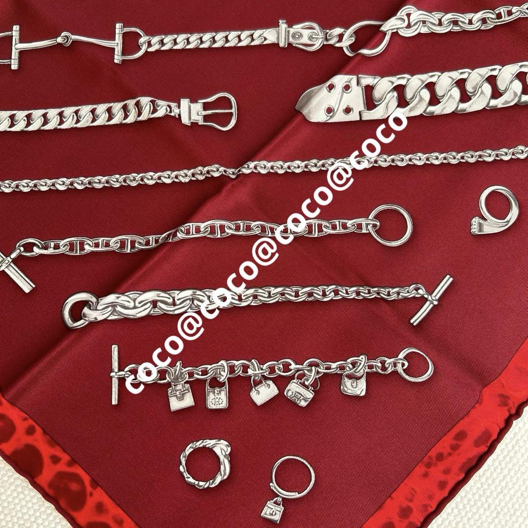 エルメス スカーフ シェーヌダンクル柄CHAINES ET GOURMETTES