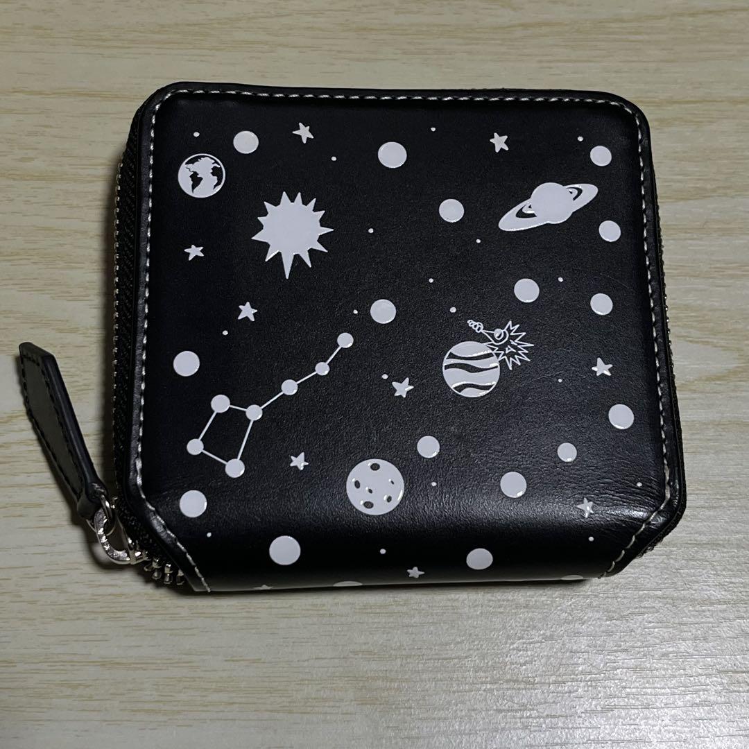Jocomomola ファスナー二つ折り財布 espacio 黒