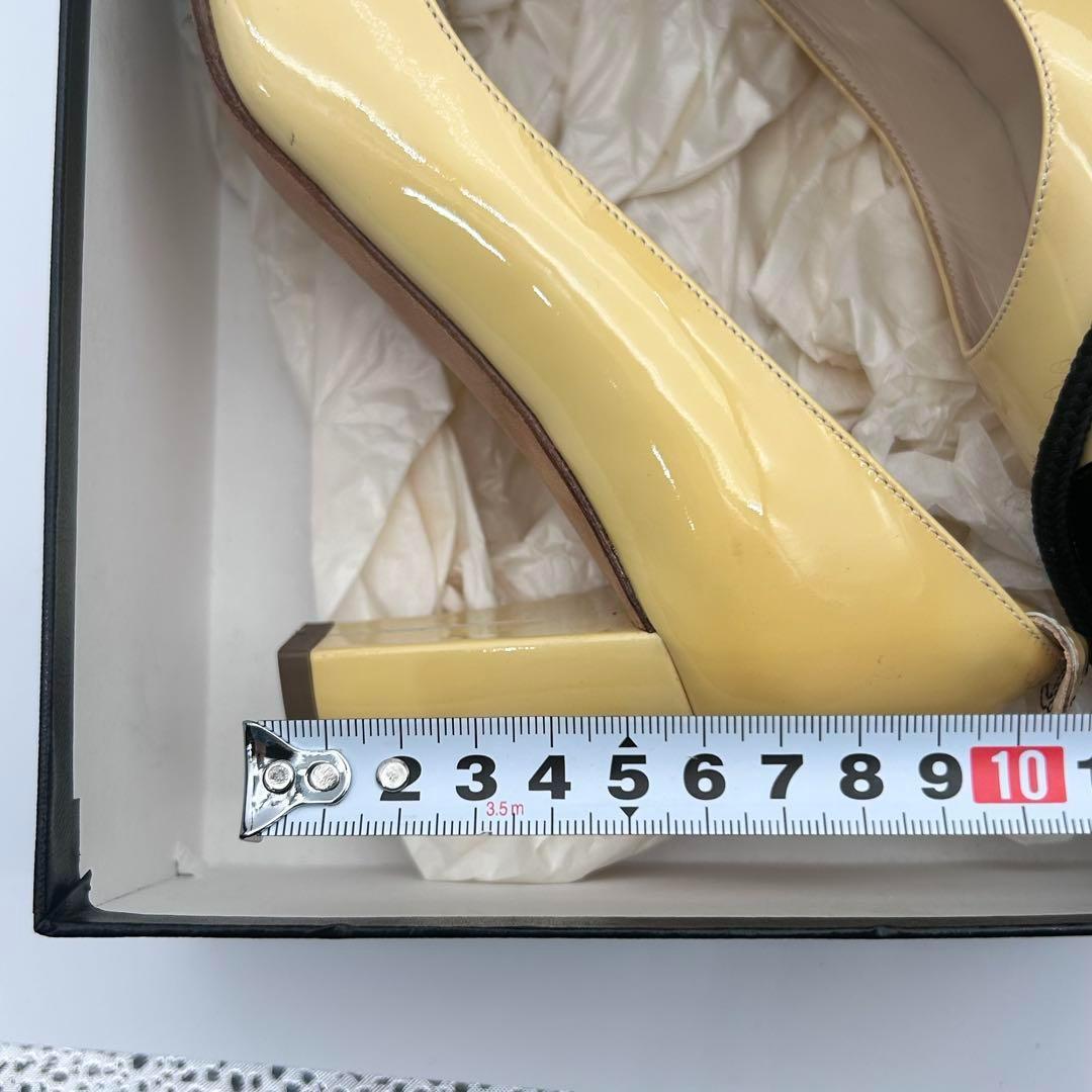 極美品　CHANEL シャネル　パンプス　太ヒール　バイカラー　ココマーク