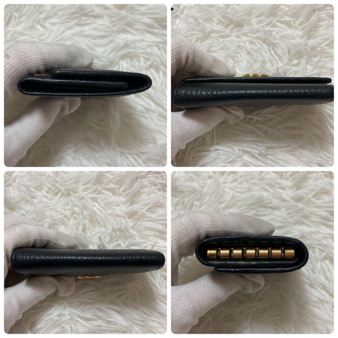 美品】グッチ 6連キーケース ゴールド金具 三つ折りGG 美品】グッチ 6連キーケース ゴールド金具 三つ折りGG