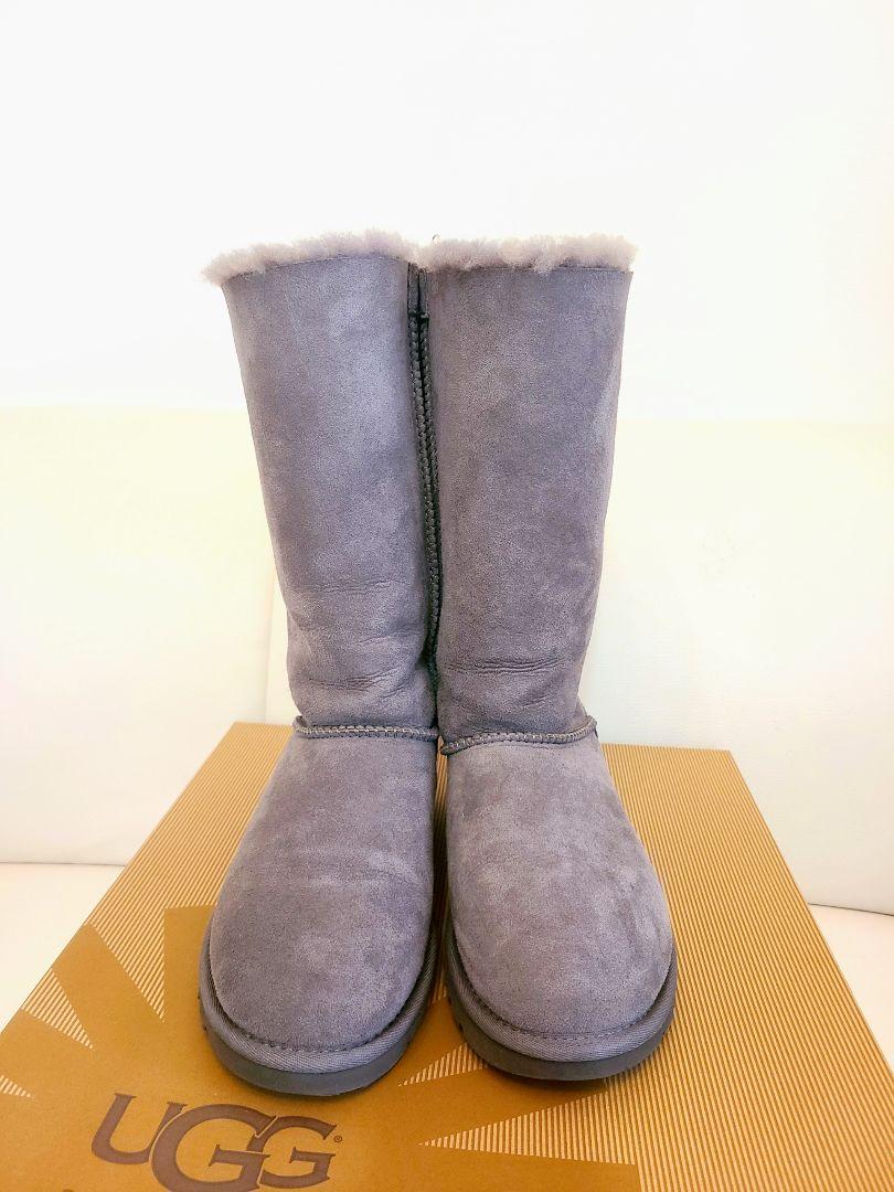 新品】UGG グレー リボンロングブーツ