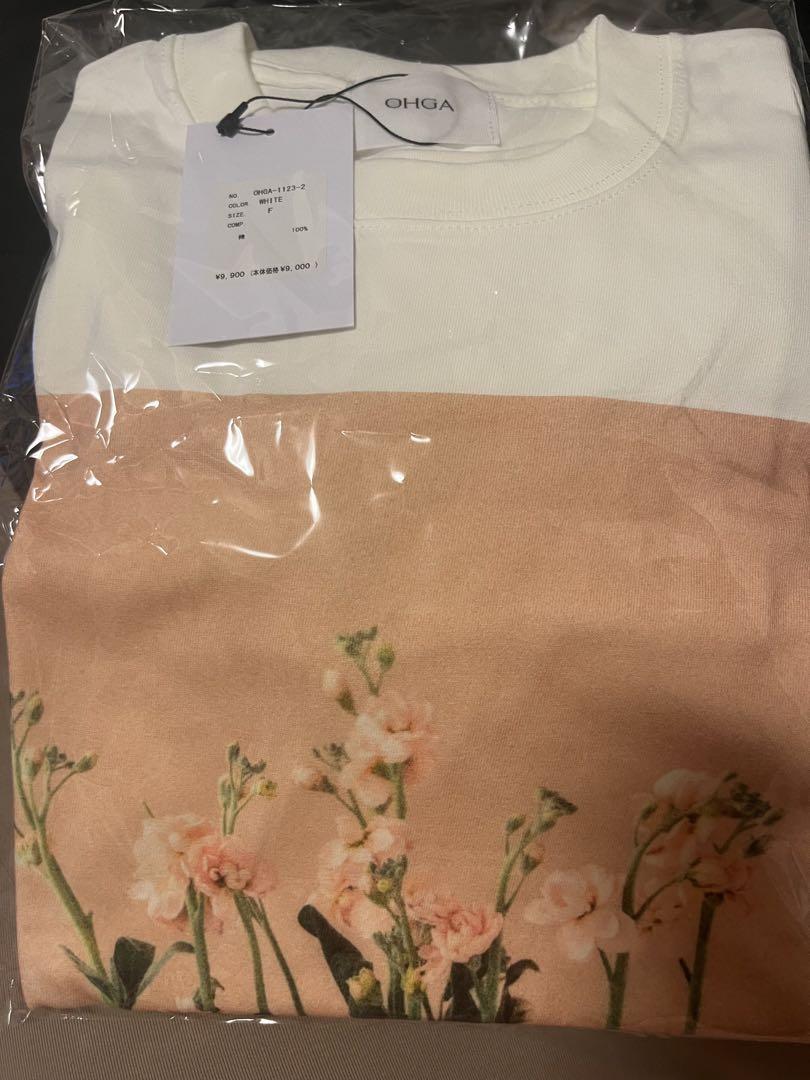 OHGAフラワープリントTシャツ