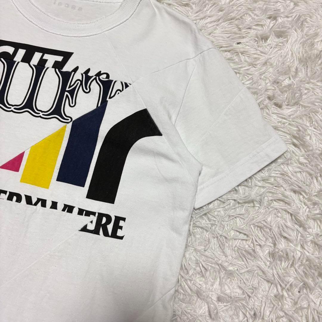 サカイ 21SS 半袖Tシャツ 白 サイズ1 ロゴ アーカイブミックス