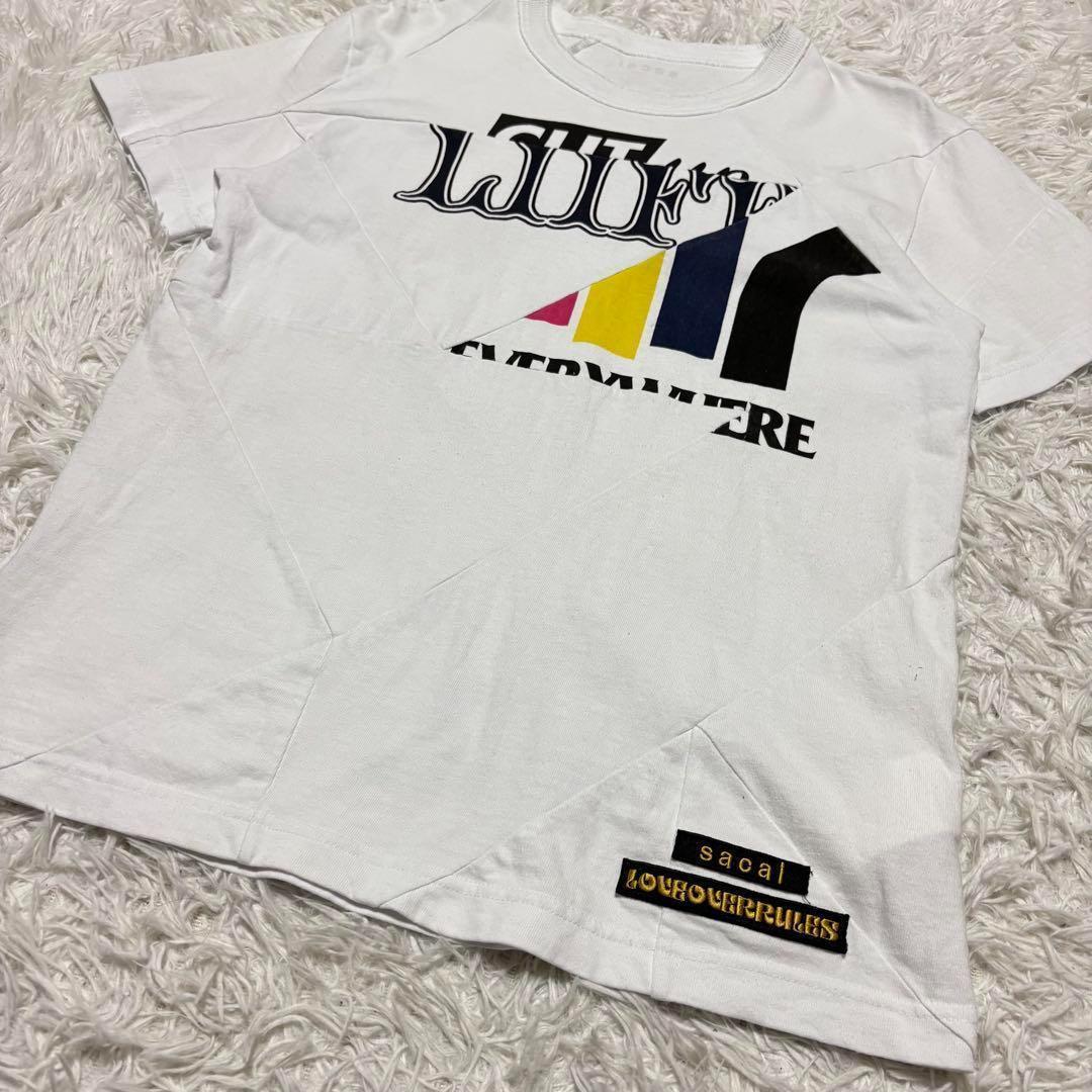 サカイ 21SS 半袖Tシャツ 白 サイズ1 ロゴ アーカイブミックス
