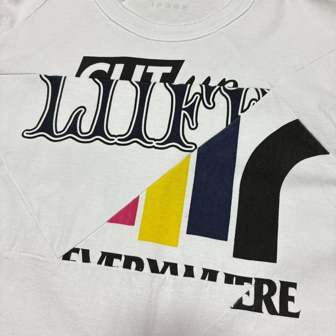 サカイ 21SS 半袖Tシャツ 白 サイズ1 ロゴ アーカイブミックス