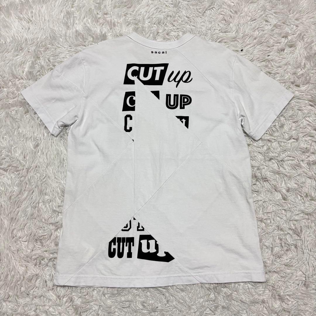 サカイ 21SS 半袖Tシャツ 白 サイズ1 ロゴ アーカイブミックス