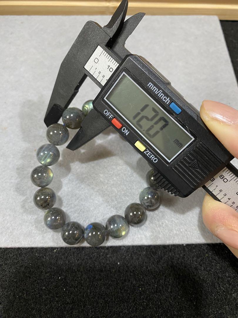 レア■超大玉■両面美シラー■ブラック系■天然石ラブラドライト約20.77㍉ブレス 稀少なブラックブルーシラー天然ラブラドライトブレスレット