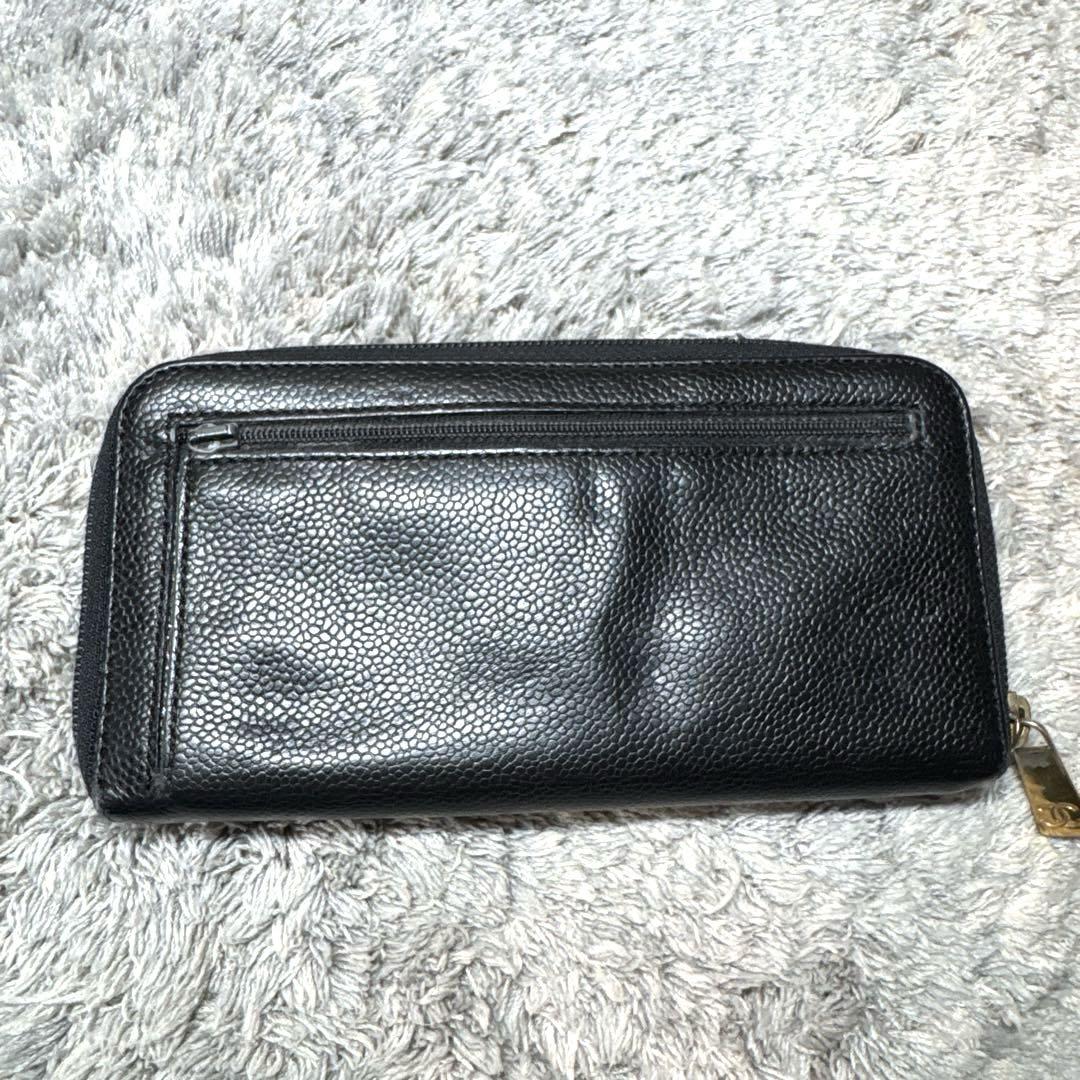 CHANEL シャネル 長財布 ココマーク キャビアスキン ラウンドファスナー