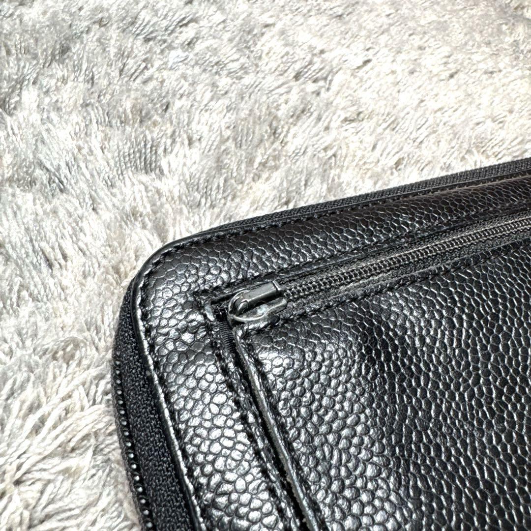 CHANEL シャネル 長財布 ココマーク キャビアスキン ラウンドファスナー