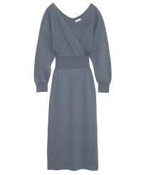 FRAY I.D ウールカシミアカシュクールニットワンピース ブラック FRAY I.D ウールカシミアカシュクールニットワンピース ブラック