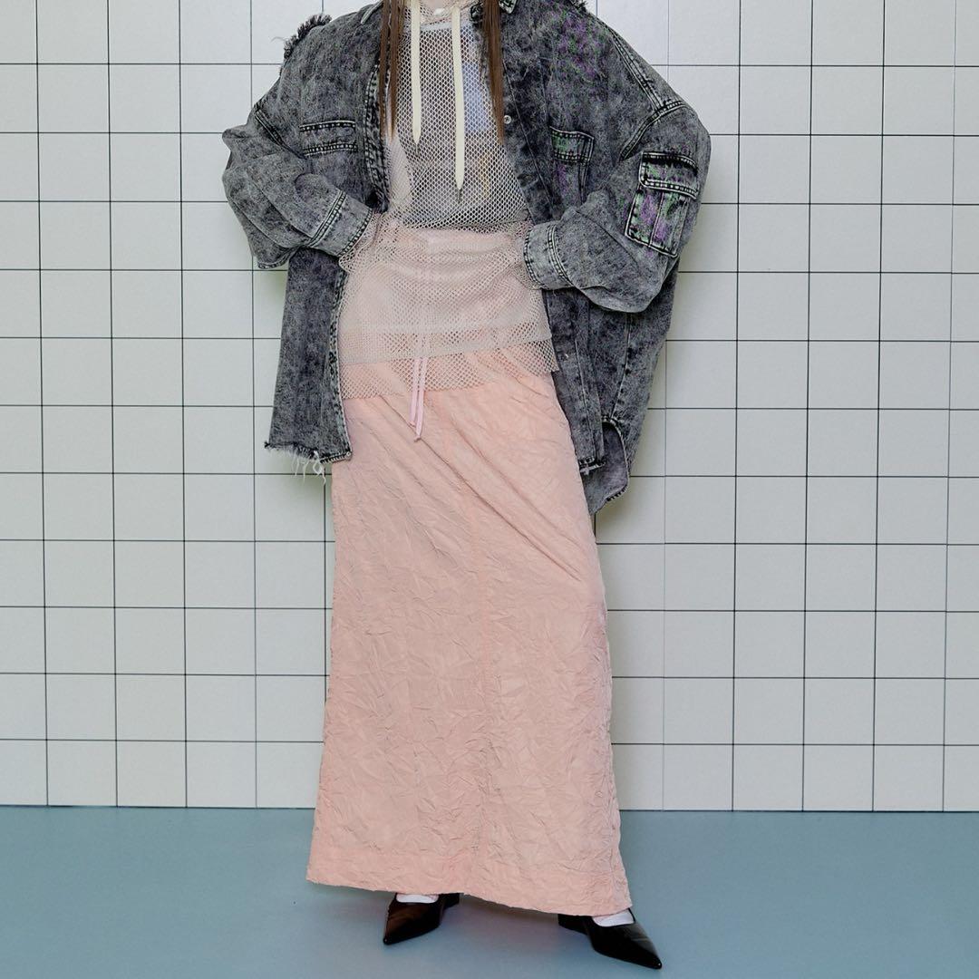 Washer Pleats Maxi Skirt メゾンスペシャル
