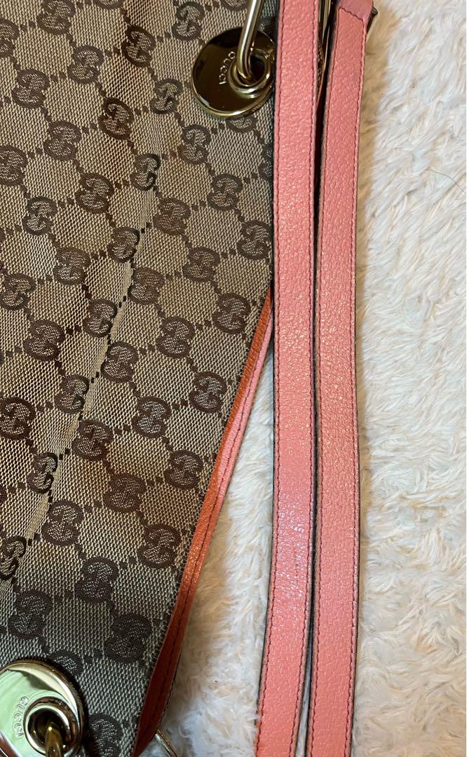 GUCCI GGパターン ハンドバッグ ブラウン/ピンク
