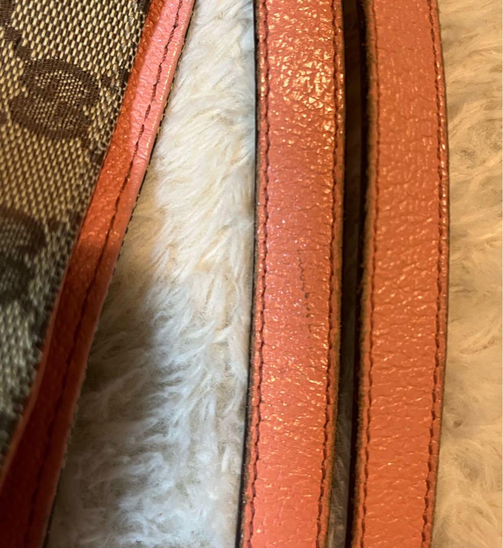 GUCCI GGパターン ハンドバッグ ブラウン/ピンク