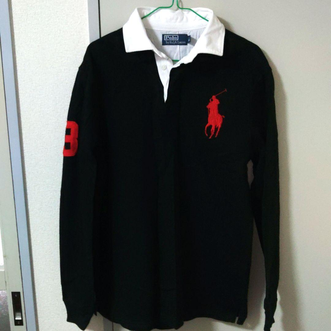 ラルフローレン ビッグポニー ラガーシャツ ブラック Sサイズ ほぼ着用