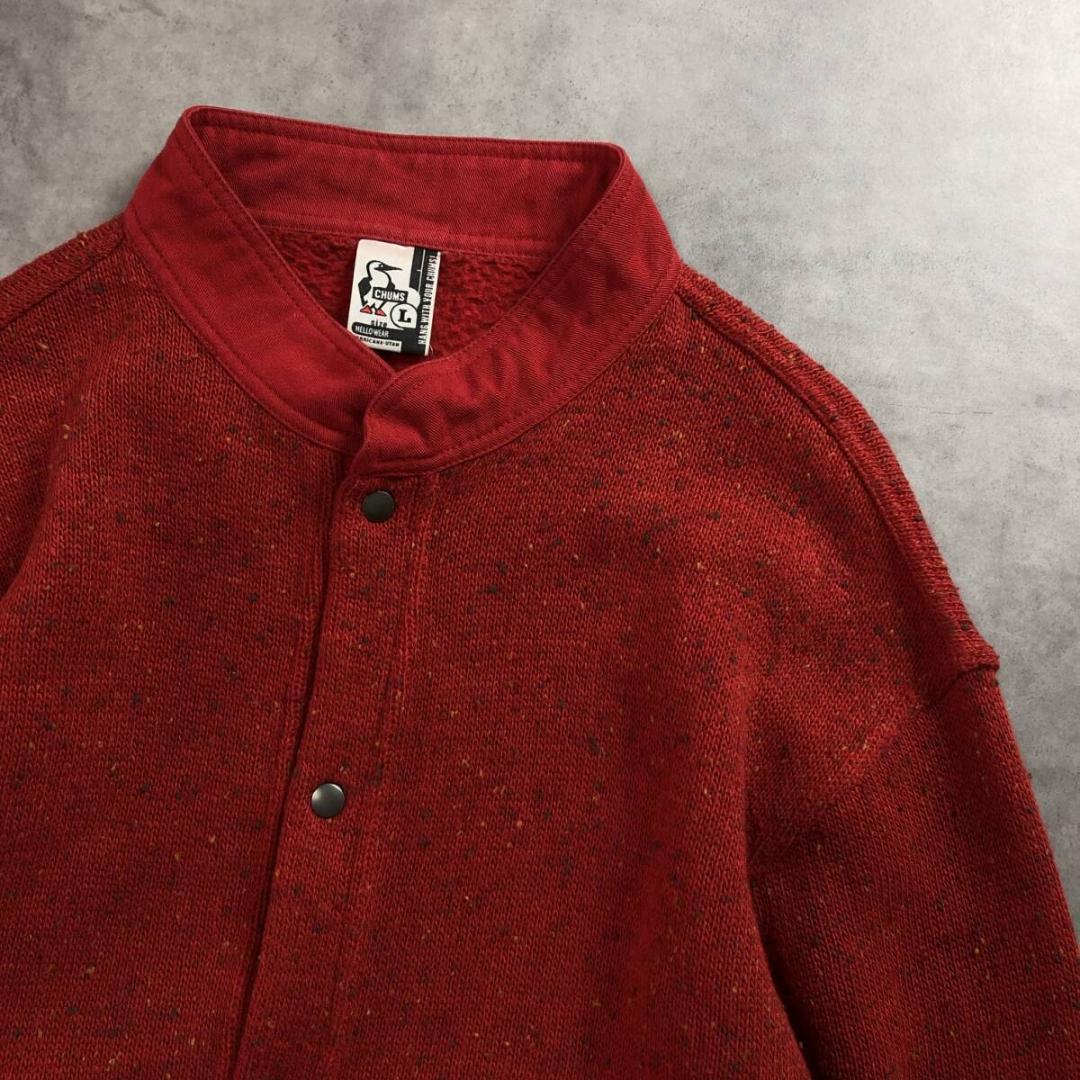 GQ1387◇CHUMS : ネップニット フルスナップ ハリケーントップス◇L