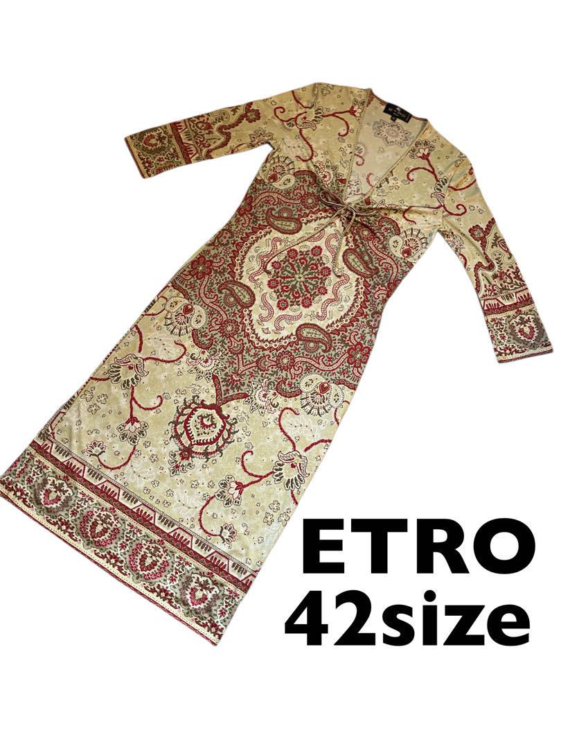 【超美品】ETRO エトロ　ペイズリー柄 ロングワンピース 42サイズ
