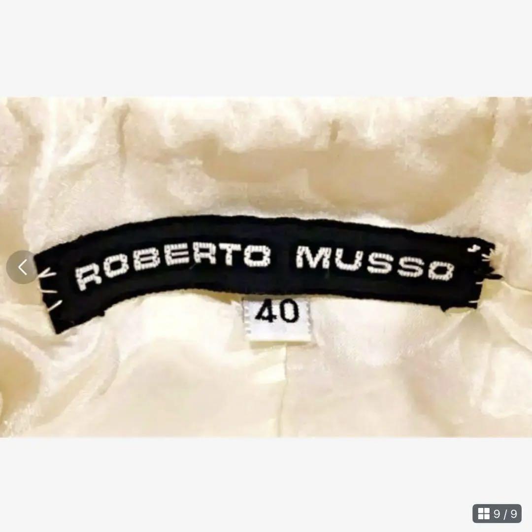 ROBERTO MUSSO イタリア製 織柄 ウールコート I40