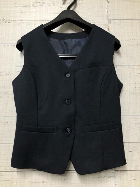 新品☆7号S♪紺無地♪ベストスーツ♪2スカート♪事務服・会社制服☆s939
