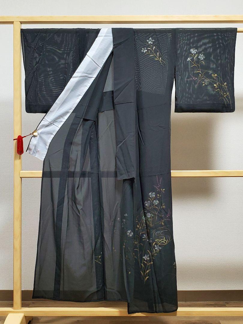 季節の花々 金彩 正絹 薄物 夏用 絽 紗 訪問着 着物 27 - メルカリ