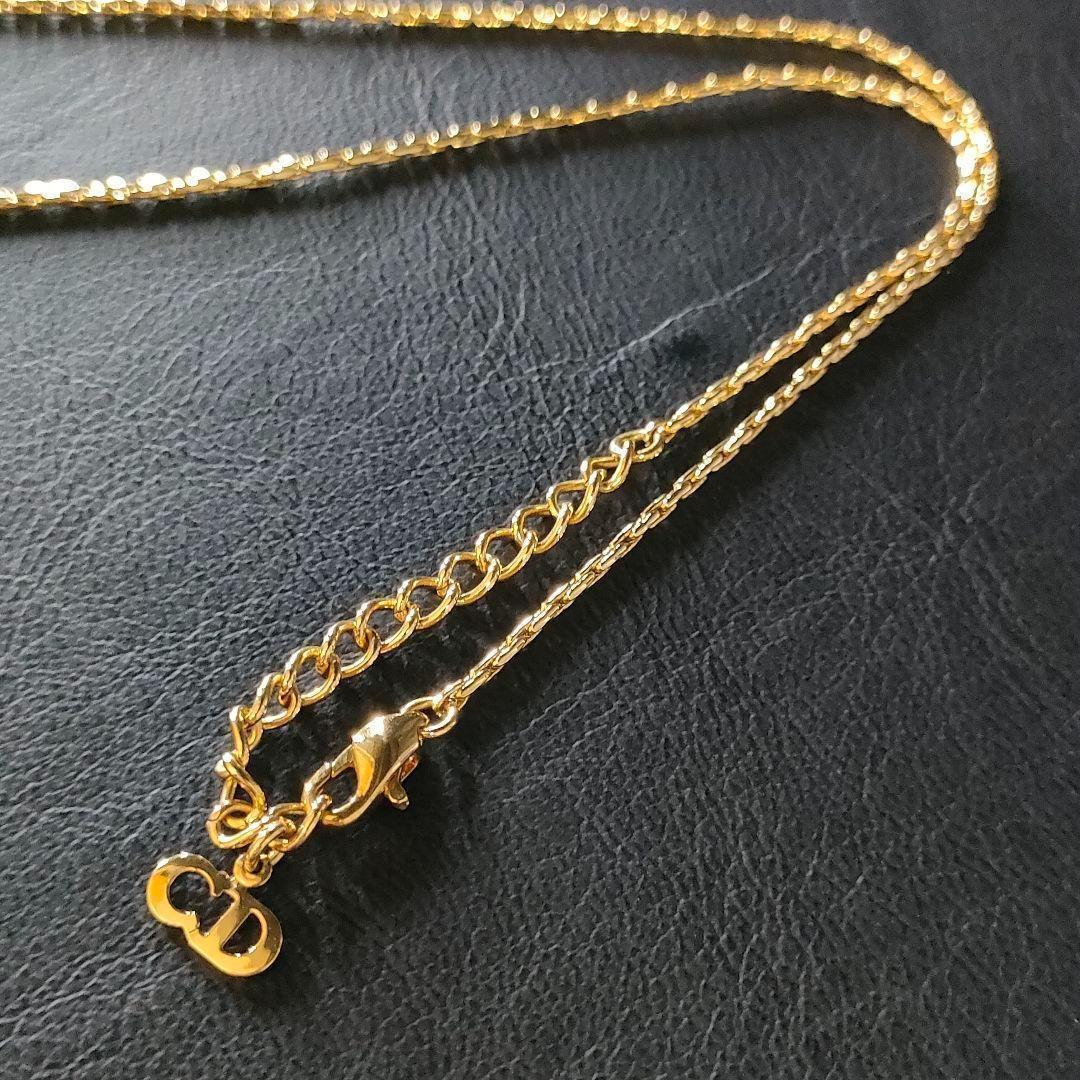 【極美品】Dior　ディオール　ネックレス　ブラック　ゴールド　サークル　ロゴ