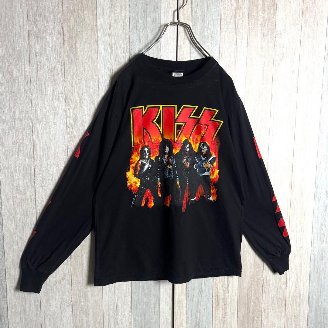 3305【希少・美品】90s KISS 両面プリント バンドTシャツ 長袖