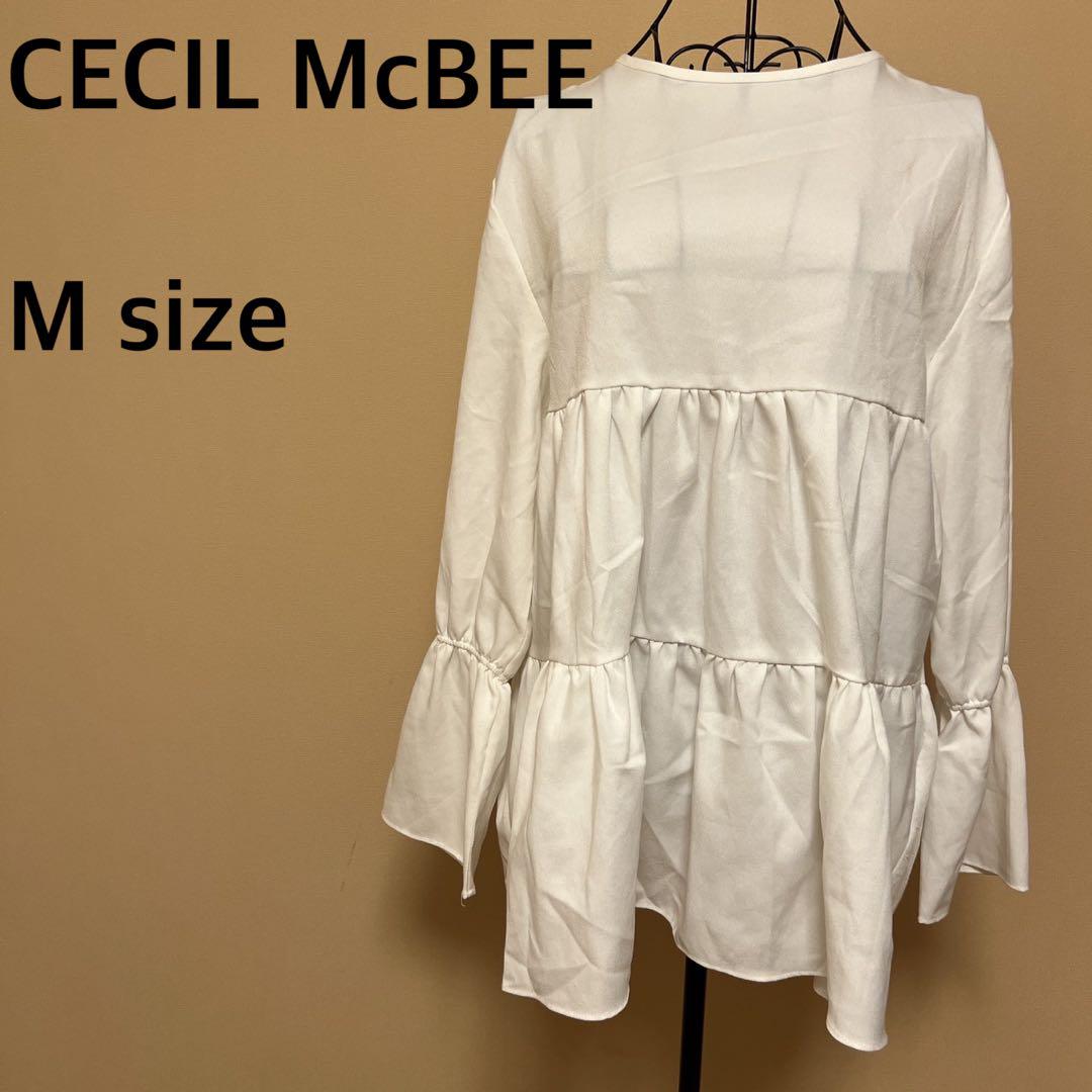【CECIL McBEE】長袖チュニック/ブラウス/白/ホワイト/ギャル/無地