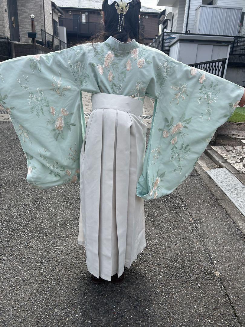 ⭐︎チェウォンさん専用⭐︎小学校卒業式150ミントグリーン 花柄刺繍 袴
