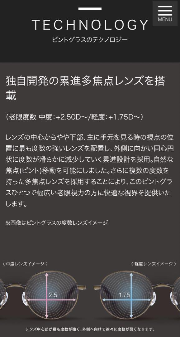 老眼鏡　ピントグラス　中度　PG-214-PK   新品未使用