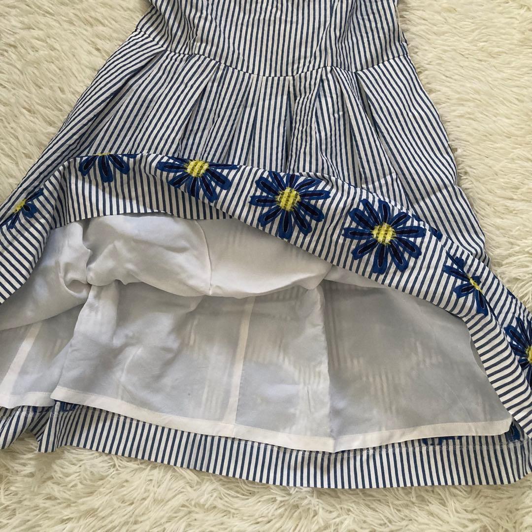 MS GRACY ストライプ花柄ワンピース size38