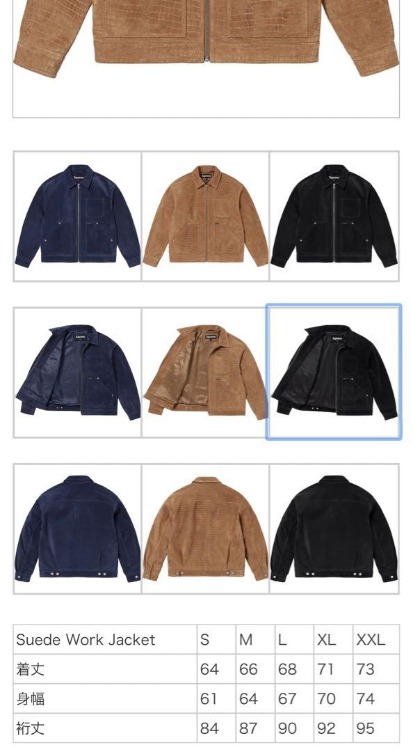 シュプリーム Suede Work Jacket Croc サイズL クロコ