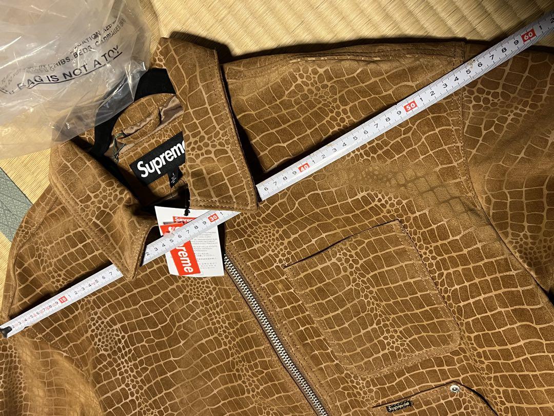 シュプリーム Suede Work Jacket Croc サイズL クロコ