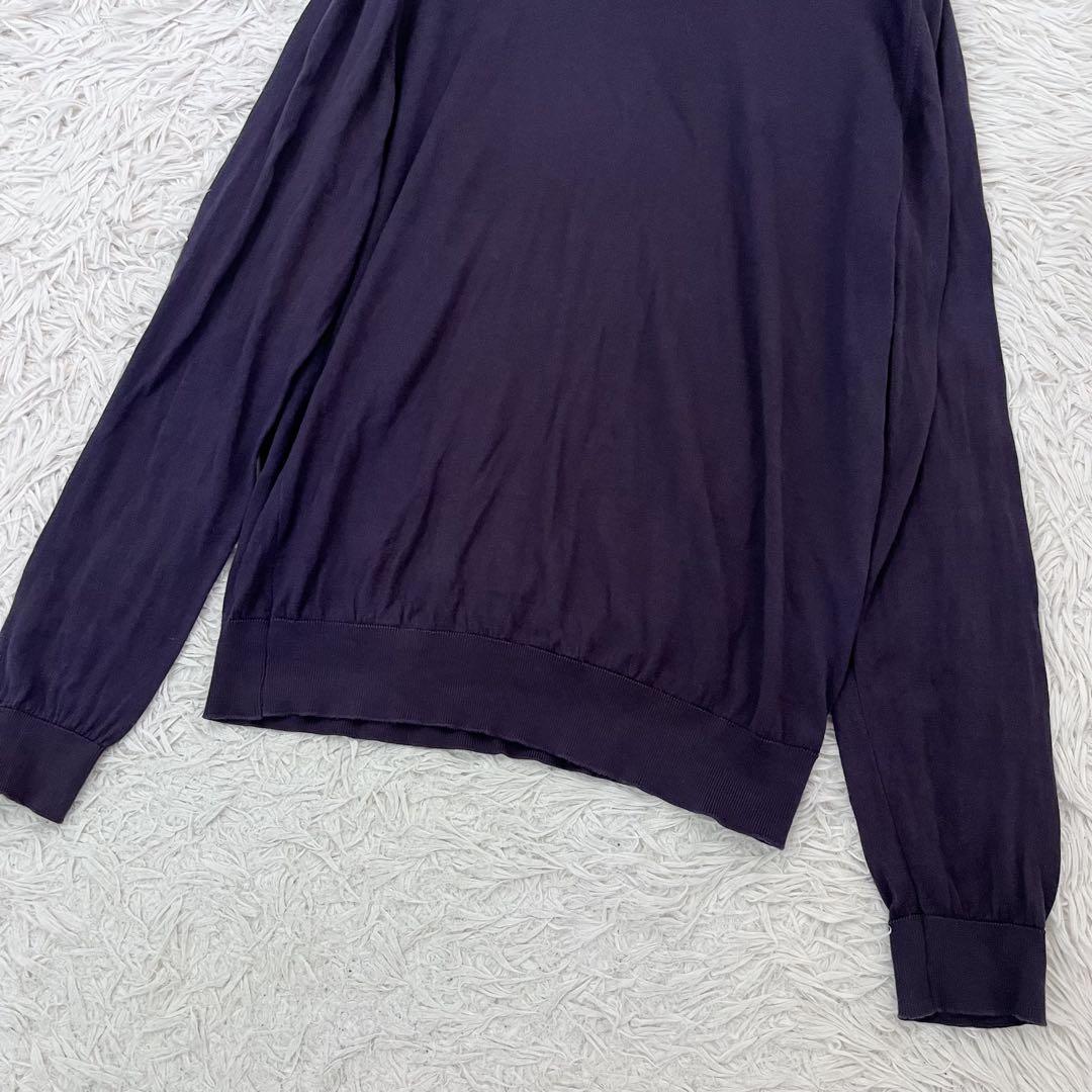 ✨美品✨ジョンスメドレー　長袖ニット　シーアイランドコットン　ハイゲージ　紺　Ｌ ✨美品✨ジョンスメドレー 長袖ニット シーアイランドコットン