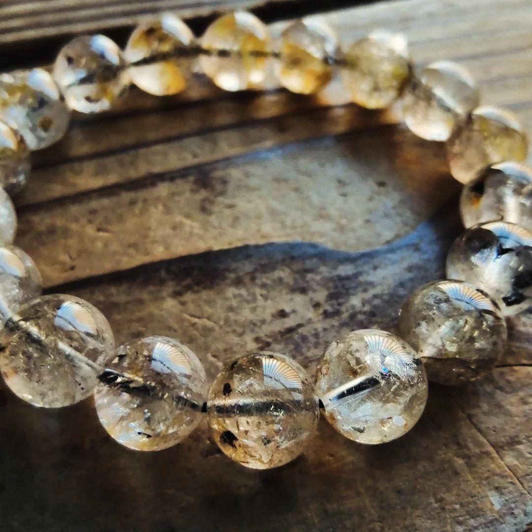 大粒 パキスタン産オイルインハーキマーダイヤモンドのブレスレット