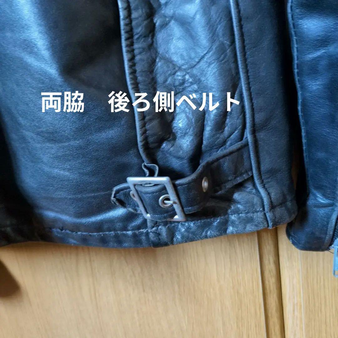＃ヴィンテージ　ブラックレザー シングルライダースジャケット