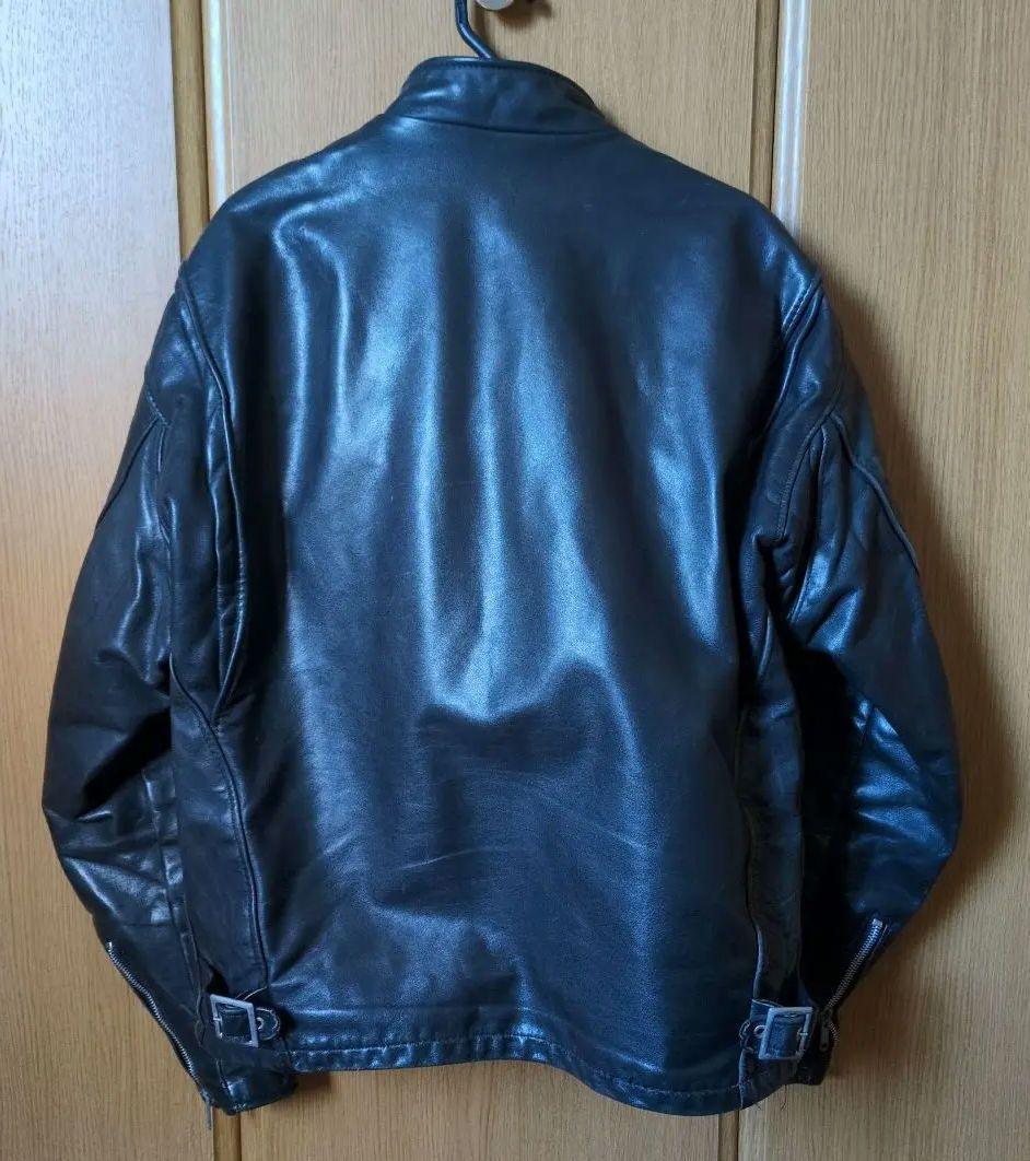 ＃ヴィンテージ　ブラックレザー シングルライダースジャケット