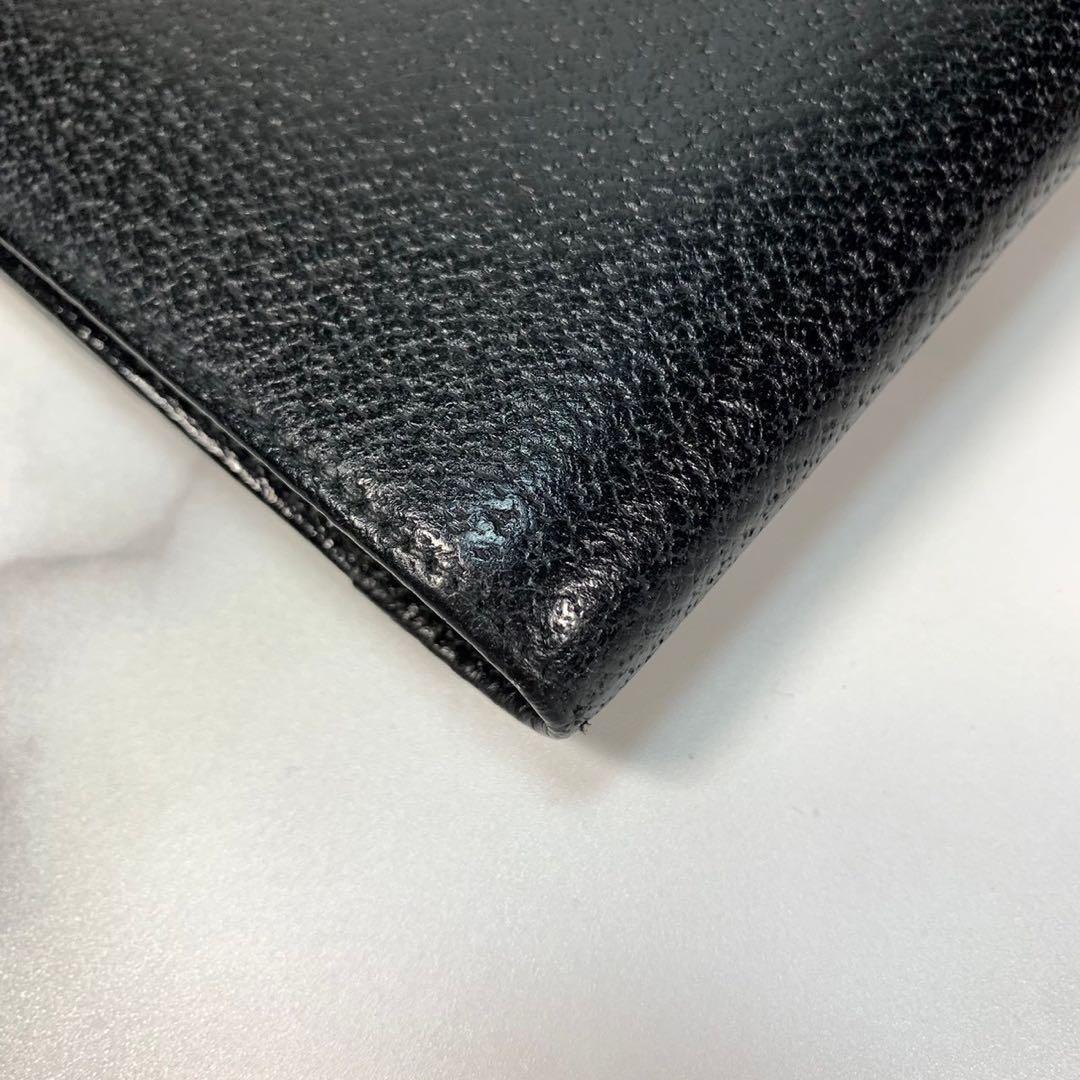 【美品】GUCCI グッチ　Gクリップ　２つ折り財布　ブラック　レザー