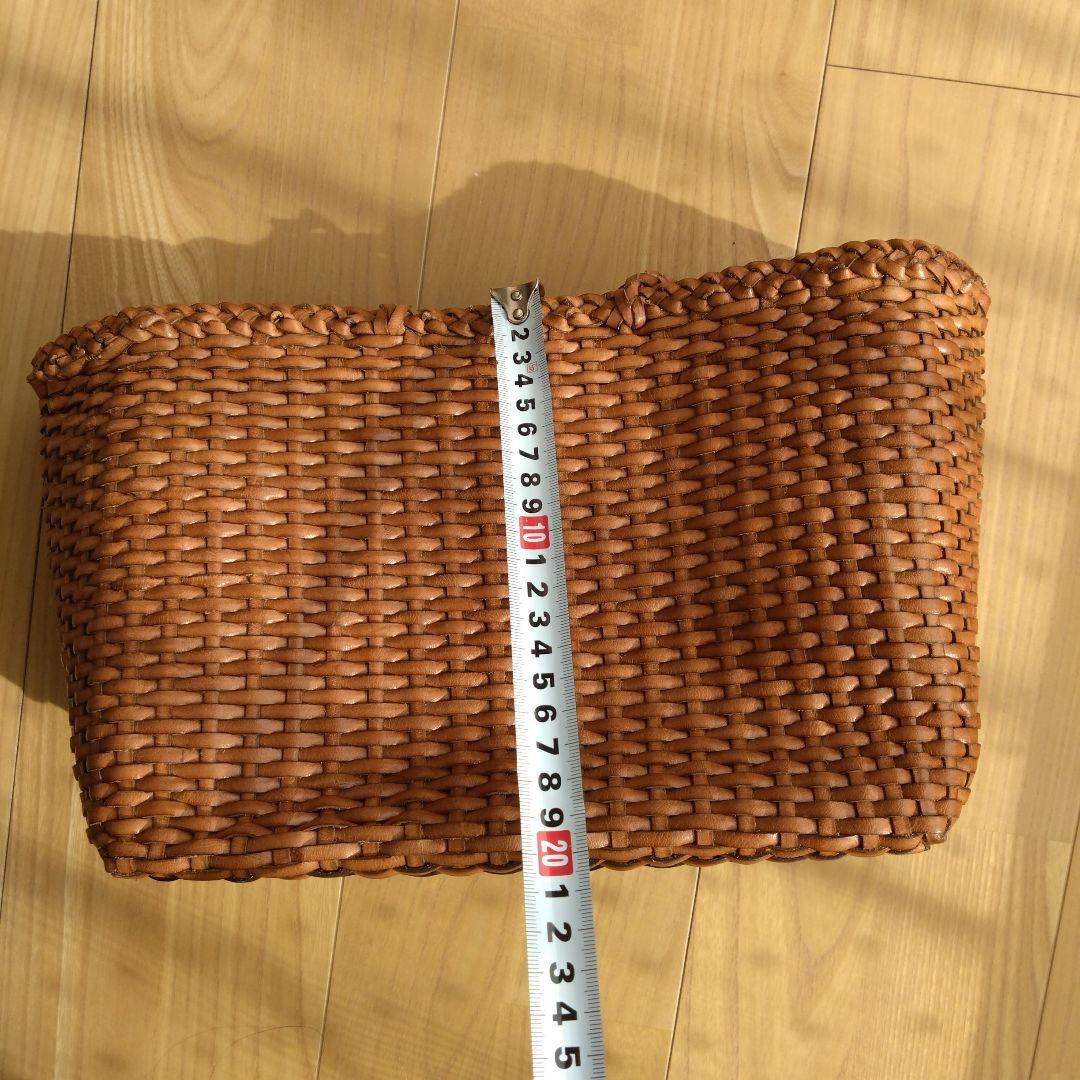 美品ヒューマンウーマンHUMANWOMANブラウン 編み込みトートバッグ