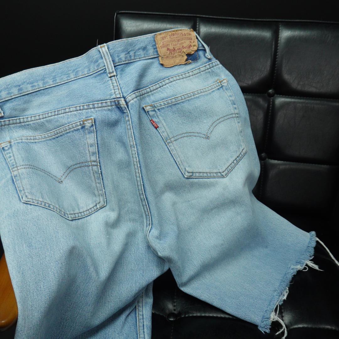 リーバイス 90s USA製 555 501 カットオフデニムショーツ W35