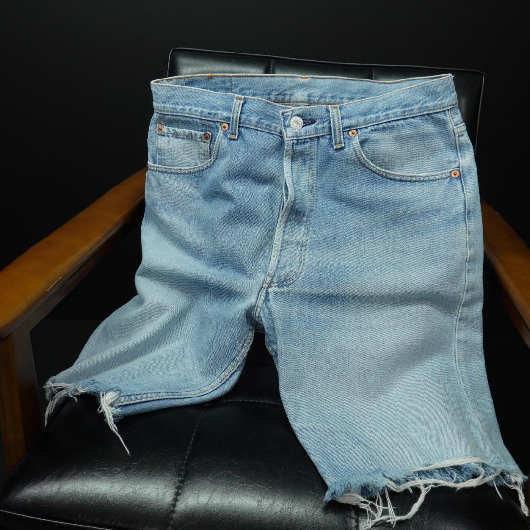 リーバイス 90s USA製 555 501 カットオフデニムショーツ W35