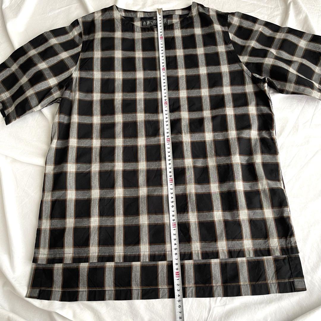 【美品】BAL original ボートネック　プルオーバー　チェック　シャツ