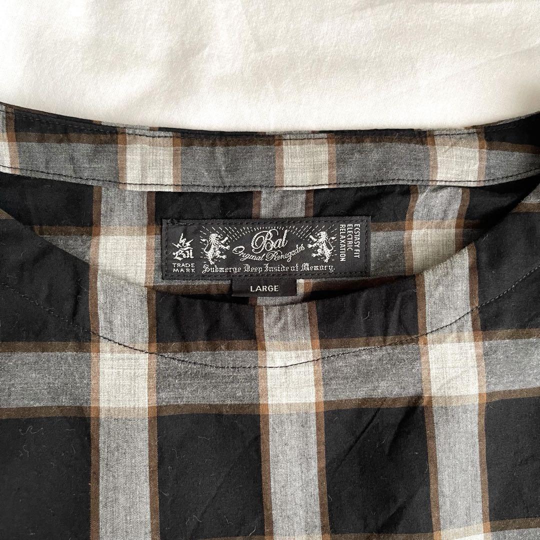 【美品】BAL original ボートネック　プルオーバー　チェック　シャツ