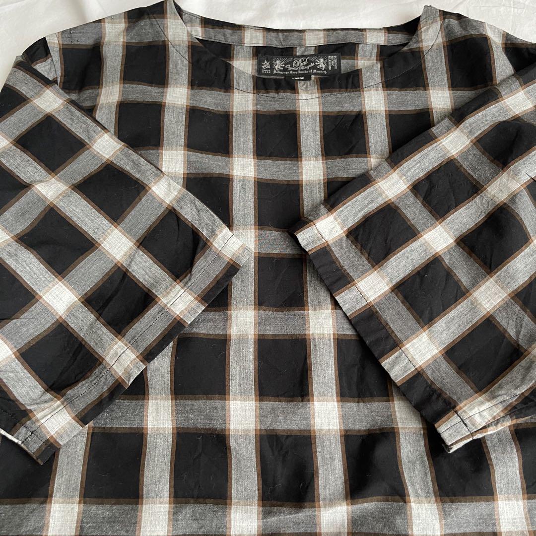 【美品】BAL original ボートネック　プルオーバー　チェック　シャツ