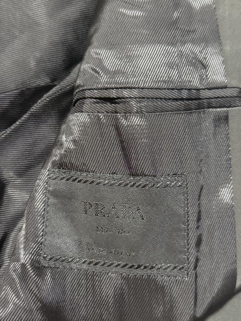 PRADA プラダ ポリエステル ナイロン テーラード ジャケット 48 黒