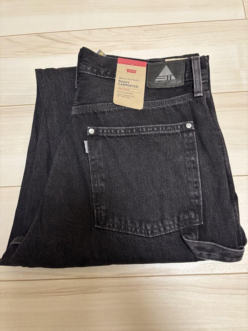 【新品未使用】リーバイス　バギーカーペンター　W34シルバータブ　H&M