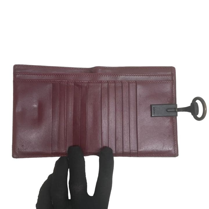 GUCCI グッチ 折り財布 0865 ワインレッド 二つ折り レザー