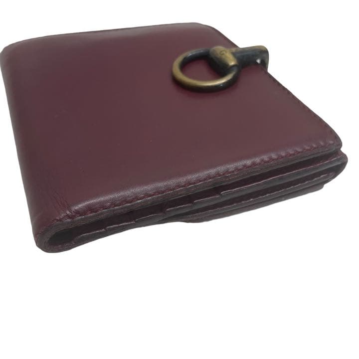 超目玉枠】 GUCCI グッチ 折り財布 0865 ワインレッド 二つ折り レザー