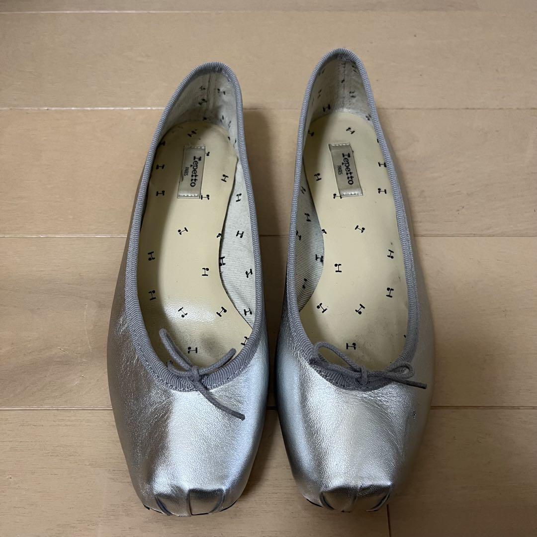 repetto シルバーバレエシューズ