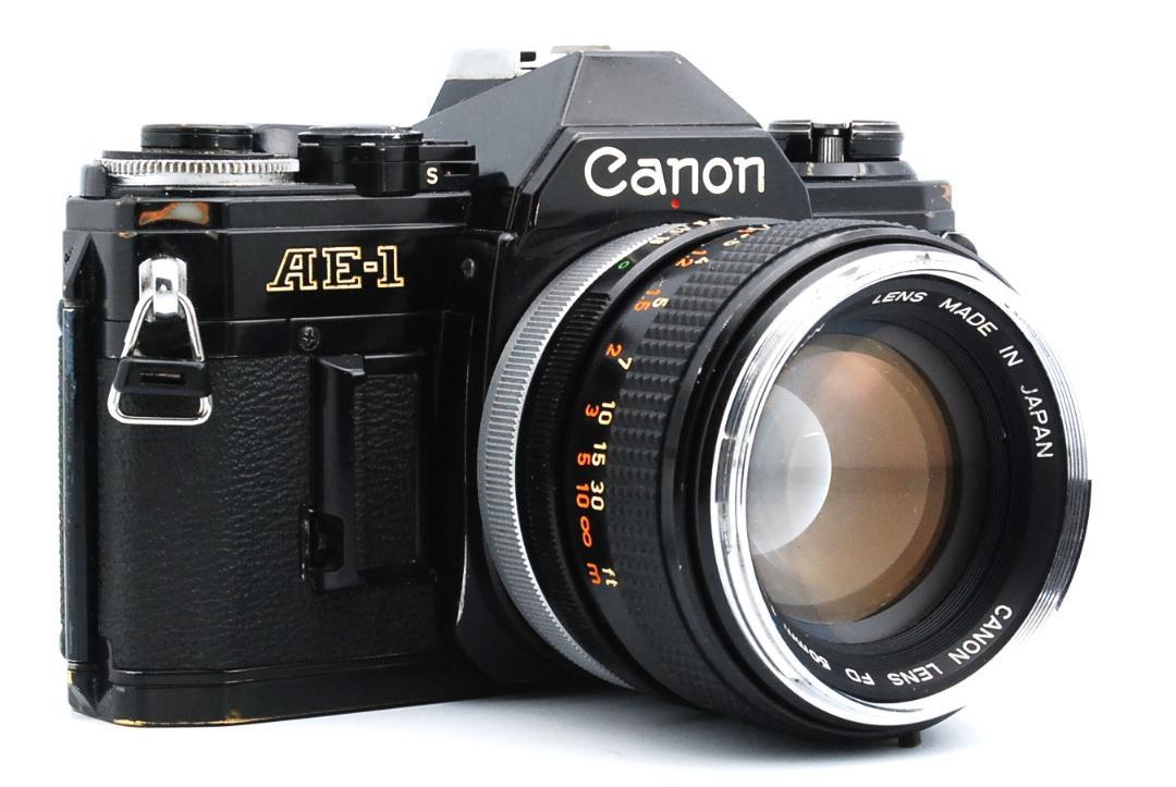 [完動品]Canon AE-1 ブラック FD 50mm f1.4 鳴きなし