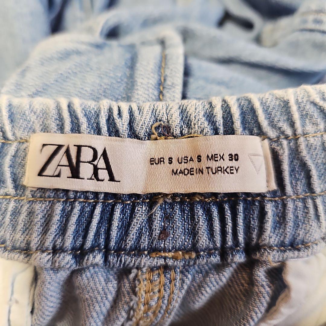 ⭕️もうこれ以上は値下げしません！このお値段です！ZARA カーゴジーンズBLUE ZARA デニムカーゴパンツ ワイド ヴィンテージ ライトブルー